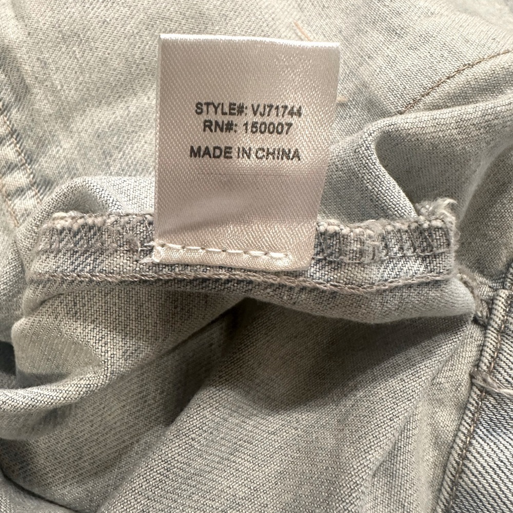Veveret Denim Utility Jean Jacket Size Medium Light Wash Oversized Cargo Pockets - Picture 12 of 15